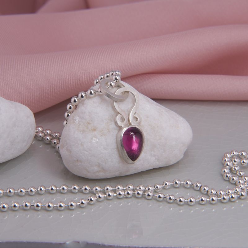 Rhodolith Anhänger Silber